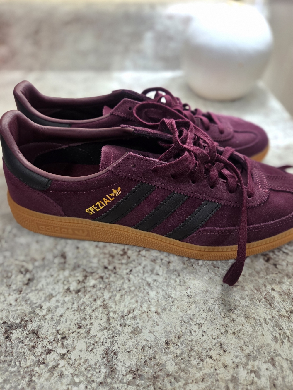 adidas Spezial Men's Suede Sneakers in Burgundy with Gum Sole